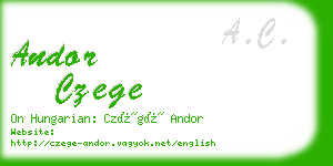 andor czege business card